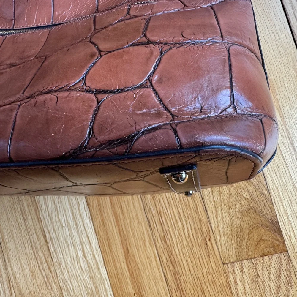 Dooney & Bourke Tan Croc-Embossed Hobo Bag